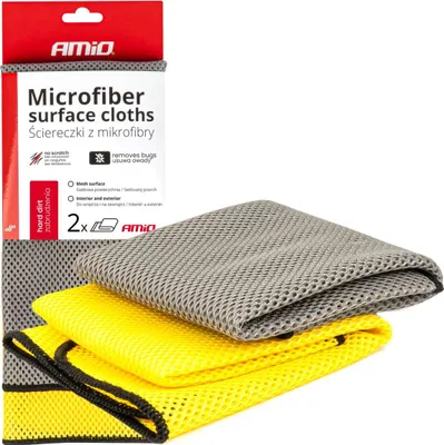 Image de Chiffon de nettoyage en microfibres pour insectes et saletés, lot de 2 40x40cm 280g
