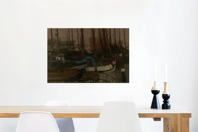 Produktbild von MuchoWow® Poster Schiffe im Eis - Gemälde von George Hendrik Breitner 80x60 cm - Kunst für zu Hause