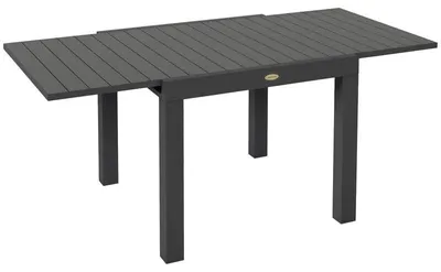 Image de Table de jardin - Table d'extérieur - Structure métallique - Résistante aux intempéries - Rectangulaire - 162x80x75 cm - Gris
