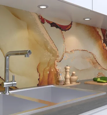 Produktbild von Küchenrückwand selbstklebend Marmor terrakotta Spritzschutz Folie 400 x 60cm