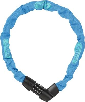 Produktbild von ABUS Kettenschloss Tresor 1385/75 Neon – Zahlenschloss aus gehärtetem Stahl – 6 mm starke Vierkantkette – ABUS-Sicherheitslevel 6 – 75 cm – Blau