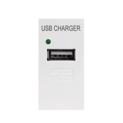 Image de Prise USB Chargeur Connexion USB jusqu'à 1A Prise murale modulaire Prise encastrée Prise murale encastrable Montage encastré (Prise USB 1A, Blanc)