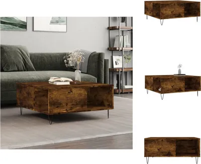 Produktbild von vidaXL Couchtisch Räuchereiche 80x80x36,5 cm Holzwerkstoff -  Couchtische