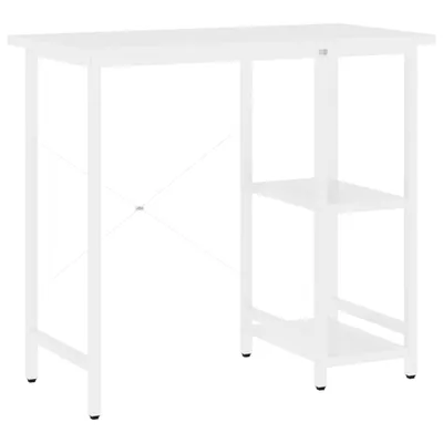 Image de vidaXL Table d'ordinateur blanche 80x40x72 cm MDF et métal