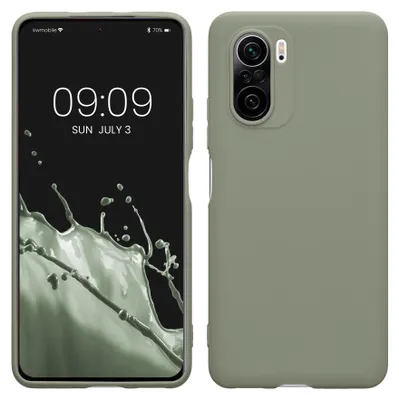 Produktbild von kwmobile Handyhülle für Xiaomi Poco F3 Hülle - TPU Case - Kabelloses Laden - Schutzhülle Cover in Graugrün