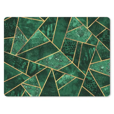 Produktbild von MuchoWow® Mauspad Mousepad Smaragd - Gold - Abstrakt - Muster 23x19 cm - Mousepads - Maus Mat - Pad - Mausunterlage - Schreibtischunterlage - Mauspad