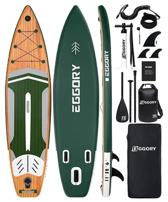 Produktbild von Aufblasbares Paddle Board, Maximale Belastung 150 kg, Vollständiges Zubehör enthalten, Druck Holzmaserung