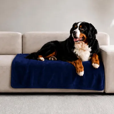 Imagen del producto de Manta impermeable para perros, de forro polar tipo Sherpa, de 80x100 cm, ideal para sofás y camas para perros