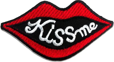 Obrázek produktu pro Kiss Me - Záplata, nažehlovací, nažehlovací obrázek, nášivka, nažehlovací, velikost: 10 x 4,7 cm