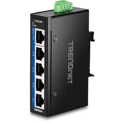 Produktbild von TRENDnet TI-GLC50 5-Port Gigabit Industrial DIN-Rail Mini