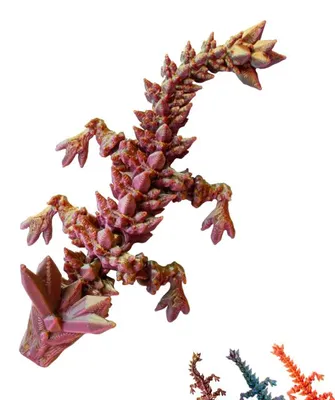 Obrázek produktu pro Dekorační figurka 3D drak – 10 cm | Fantasy sběratelská soška – Červeno-žluto-zelená