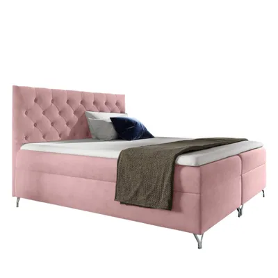 Zdjęcie produktu dla Kondela Łóżko Boxspring podwójne Guliette 140 - różowe (Velvet)