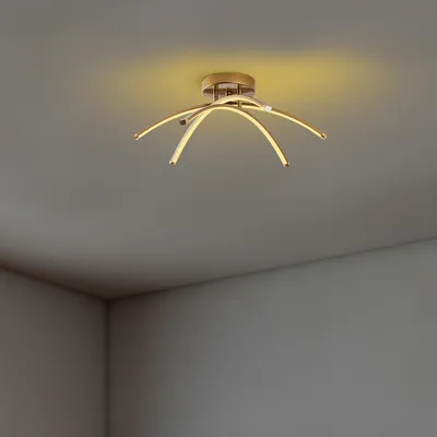 Produktbild von Opviq, Ledbanana - 13686, Kronleuchter, METALLKÖRPER, Gold, 20 x 57 x 57 cm