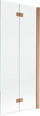 Zdjęcie produktu dla Mexen Mist parawan nawannowy 2-skrzydłowy prawy 80 x 150 cm, transparent, miedź szczotkowana - 8A9-080-002-65-00-P