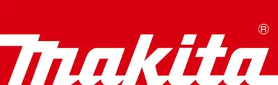 The image shows the Makita logo and brand name in white text on a red background.