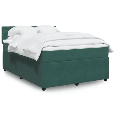 Produktbild von Boxspringbett mit Matratze Dunkelgrün 160x200 cm Samt 3287797