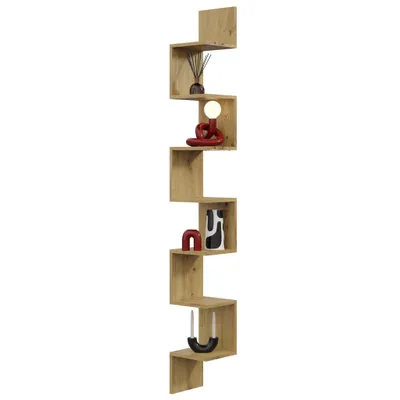 Produktbild von Eckregal MAXI Eiche Artisan – modernes großes Hängeregal für Ecken, dekoratives Wandregal für Bücher, Pflanzen und Wohnaccessoires