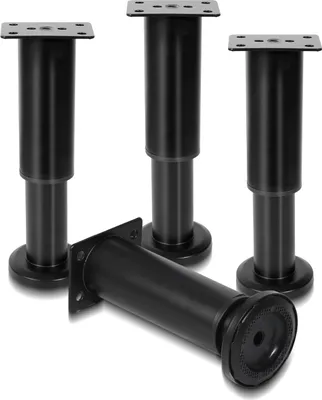 Produktbild von TolleTour 4er Set Möbelfüße Tischbeine Sockelfuß Tischfuß Möbel Schwarz，Höhenverstellbar 180-300 mm