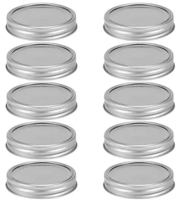 Einmachglasdeckel 10er-Set 70 mm, Silberring mit Deckel, Edelstahl