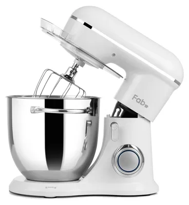 Küchenmaschine 6L, 1300W, 10 Stufen, Rührbesen, Knethaken, vorwiegend weiß