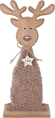 Produktbild von TrendLine Dekofigur Holz Rentier 31 x 13 cm braun