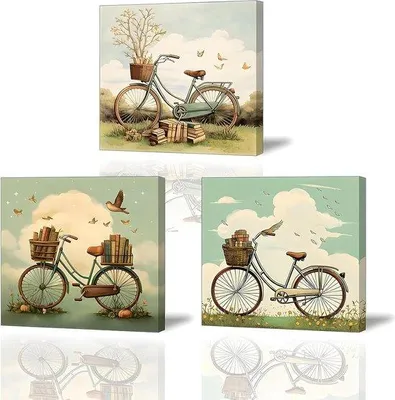 Image de Impression sur toile « Radkunst » (format 76 x 30 cm) avec cadre en bois