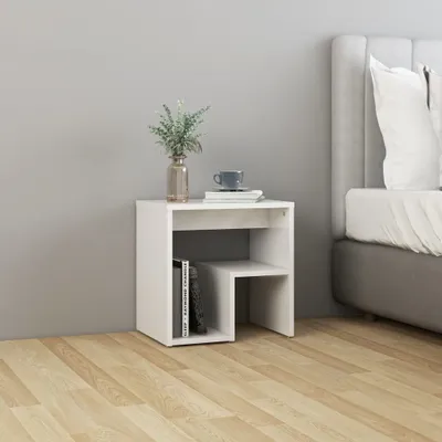 Immagine prodotto di vidaXL Comodino bianco lucido 40x30x40 cm in materiale derivato dal legno