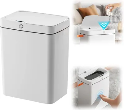 Immagine prodotto di Cestino automatico - 12 l - Sensore di movimento - Senza contatto - Rettangolare - Plastica - Con coperchio - Impermeabile