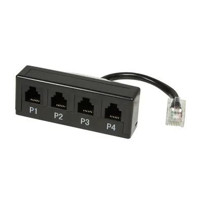 Produktbild von LogiLink Telefon Splitter 4-fach Farbe: schwarz
