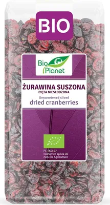 ŻURAWINA SUSZONA CIĘTA NIESŁODZONA BIO 400 g - BIO PLANET