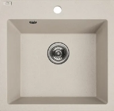 Produktbild von BADLAND Spülbecken Granitspüle Einzelbecken Alena 49x49 Beige | Siphon im SET!