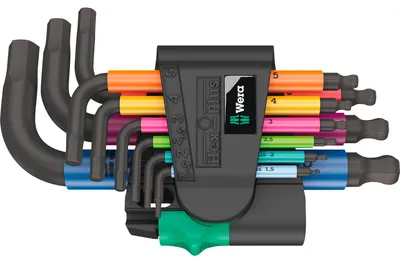 Produktbild von Wera Winkelschlüsselsatz 950/9 Hex-Plus Multicolour 2, metrisch, BlackLaser, 9-teilig