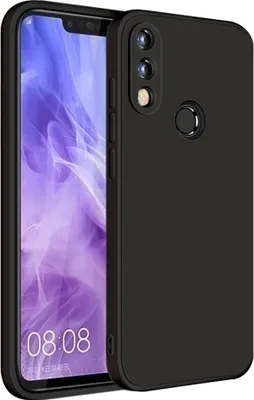 Produktbild von Huawei P Smart + Hülle, LaimTop Slim Liquid Silikon Gel Gummi Schutzhülle für Huawei P Smart + (2018) Schwarz
