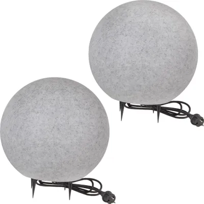Produktbild von Kugelleuchte Kugellampe Gartenlampe Außenleuchte Granit-Optik 2er Set 40-40cm