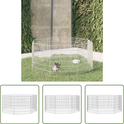 Obrázok produktu pre The Living Store Výbeh pre voľný výbeh 8-dielny 54x60 cm Pozinkované železo