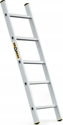 Produktbild von Drabest | Leiter - 5 Stufen, Tragfähigkeit 150kg - Alu Leiter, Dachleiter, Anlegeleiter, Anti-Rutsch-Füße