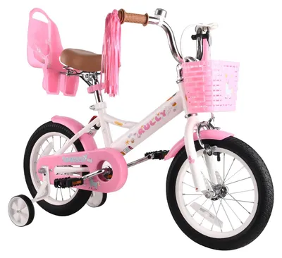 Produktbild von 16 Zoll Mädchenfahrrad mit Stützrädern und Vorderradbremse