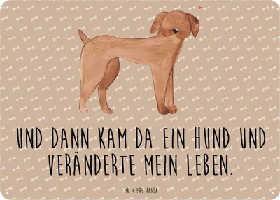 Produktbild von Mr. & Mrs. Panda tafel Hund Dogge DIN A3 - Hundeglück - Geschenk, Türschild, Deutsche, Blechschild, Sprüche, Hunde, Schild, Herz, Wandbild, Retro