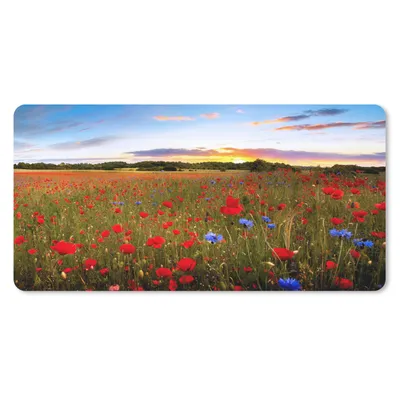 Produktbild von MuchoWow® Schreibtischunterlage Blumen - Sonnenuntergang - Farben 80x40 cm - XXL Mauspad - Gaming Mauspad