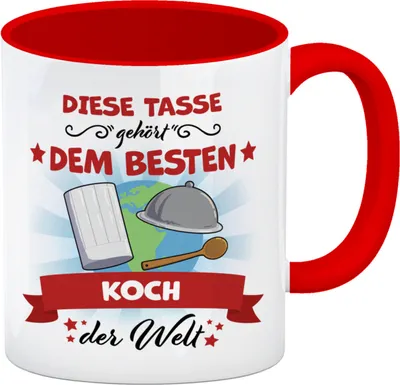 Produktbild von Bester Koch der Welt Kaffeebecher Rot