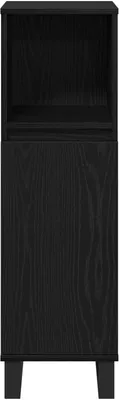 Produktbild von Badschrank Schwarz Eiche 30x30x100 cm Holzwerkstoff, Badezimmerschränke DesignMöbel Neu