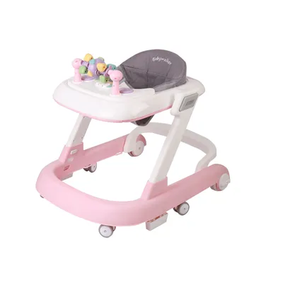 Produktbild von 2 in 1 Baby Lauflernhilfe,Lauflernwagen Klappbar mit Musik,3-Gang Höhenverstellbar,Einstellbarer Geschwindigkeit,Gehfrei Babywalker ab 6 Monate Rosa