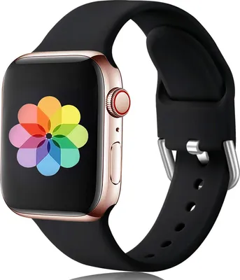 Image de Bracelet Sport taille S 42/44 mm pour Apple Watch Series 1 / 2 / 3 / 4 / 5 / 6 / 7 / SE Bracelet de remplacement en silicone, noir
