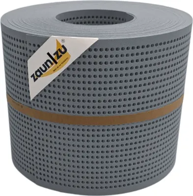 Produktbild von Doppelstab Sichtschutz zaun|zu PREMIUM gelocht 30% Streifen PP Zaunblende Fenstergrau 26m