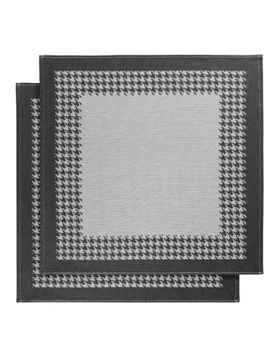 Produktbild von küchentuch 65x65 cm Baumwolle weiß/schwarz 2 Stück