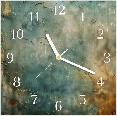 Produktbild von Wanduhr aus Glas mit Motiv Gealterte Wand- 30 x 30 cm - inkl. Aufhängesystem