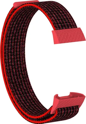 Produktbild von Für Fitbit Charge 3 + 4 Armband Ersatzband Nylon Fitness Sport atmungsaktiv Klettverschluss Damen Herren schwarz-pink