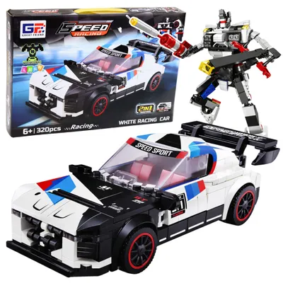 Image de Briques de construction Robot voiture de sport 2 en 1 blanc 320 pcs.