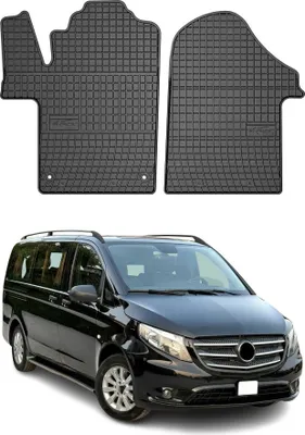 Produktbild von 2014-2025 Mercedes Vito Fußmatten Gummi Schwarz 2 tlg