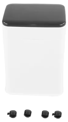 Image de 20L / 5.3Gal Kitchen Trash Can with Lid Height Adjustable Rolling Wheels Waste Bin Detachable Inner Bucket for Bathroom Bedroom Living Room Office
